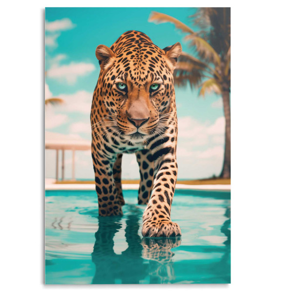 Glasbild POOL TIGER