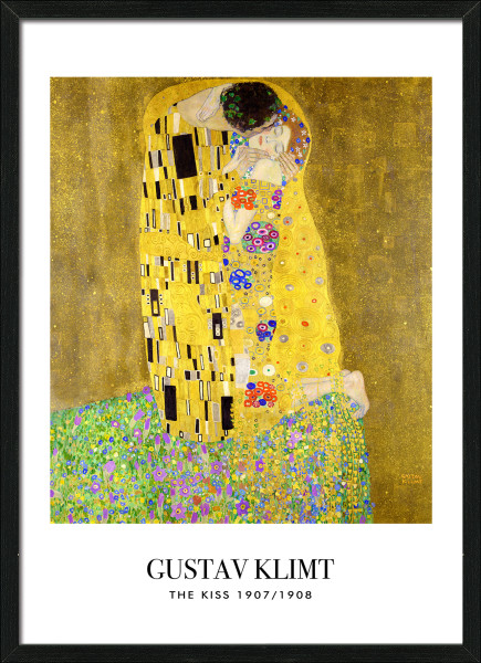 Gerahmtes Bild KLIMT DER KUSS