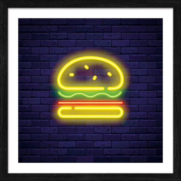 Gerahmtes Bild NEON HAMBURGER