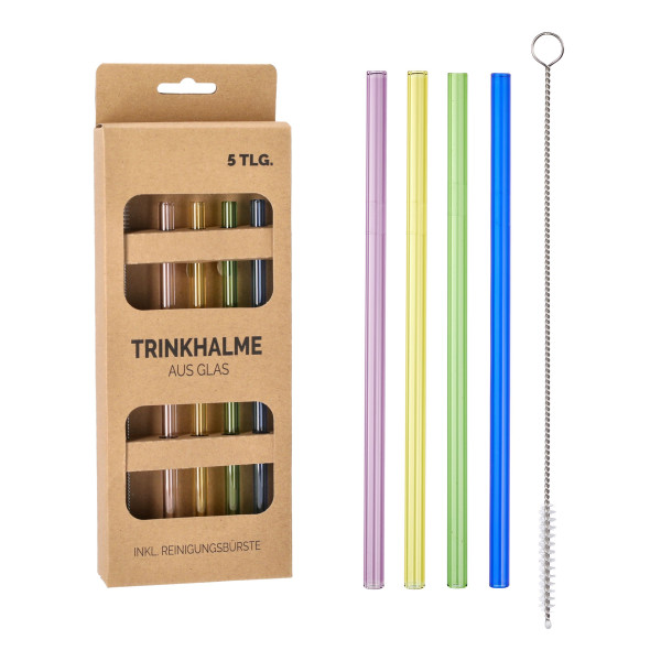 Trinkhalm-Set GLAS COLOUR