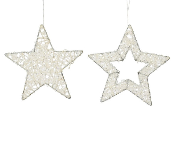 Christbaumschmuck Hänger IRON STAR weiss