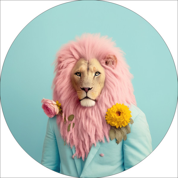 Aludibondbild PINK LION II