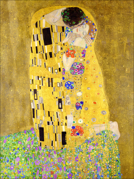 Glasbild KLIMT DER KUSS