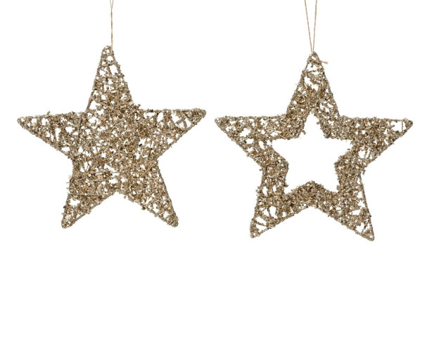 Christbaumschmuck Hänger IRON STAR champagner