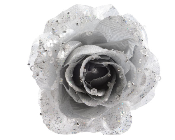 Kunstblume ROSE silber